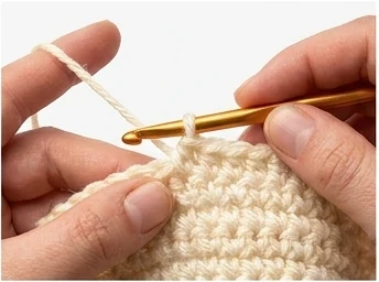 Single crochet step 2: Pull up a loop