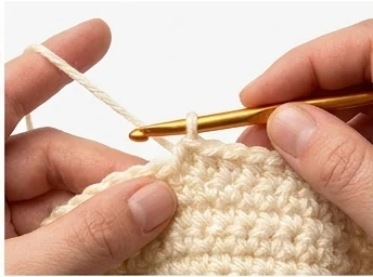 Single crochet step 4: Pull through both loops