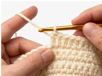 Half double crochet step 4: Pull through all three loops
