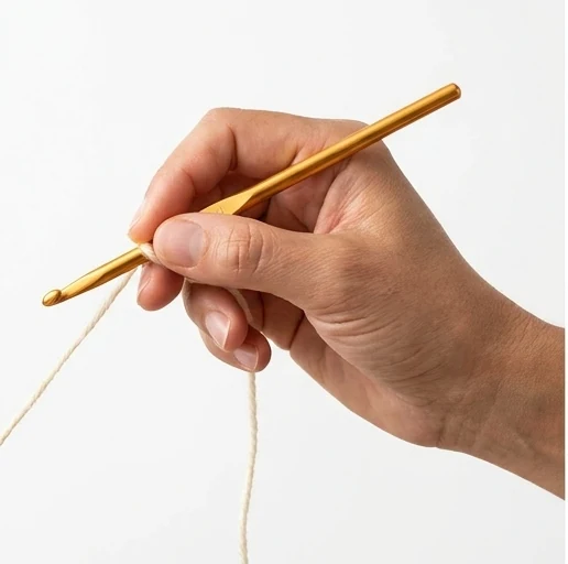 Pencil grip for holding a crochet hook