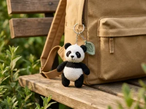 Crochet Panda Keychain