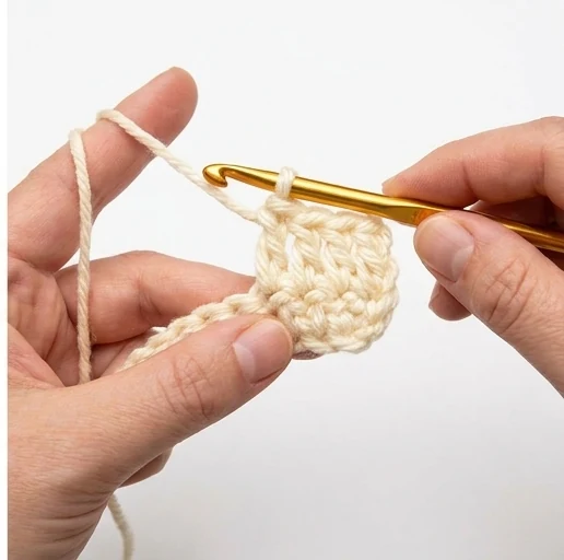 US treble crochet step 4: Complete the treble