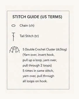 crochet beret stitch guide in US terms