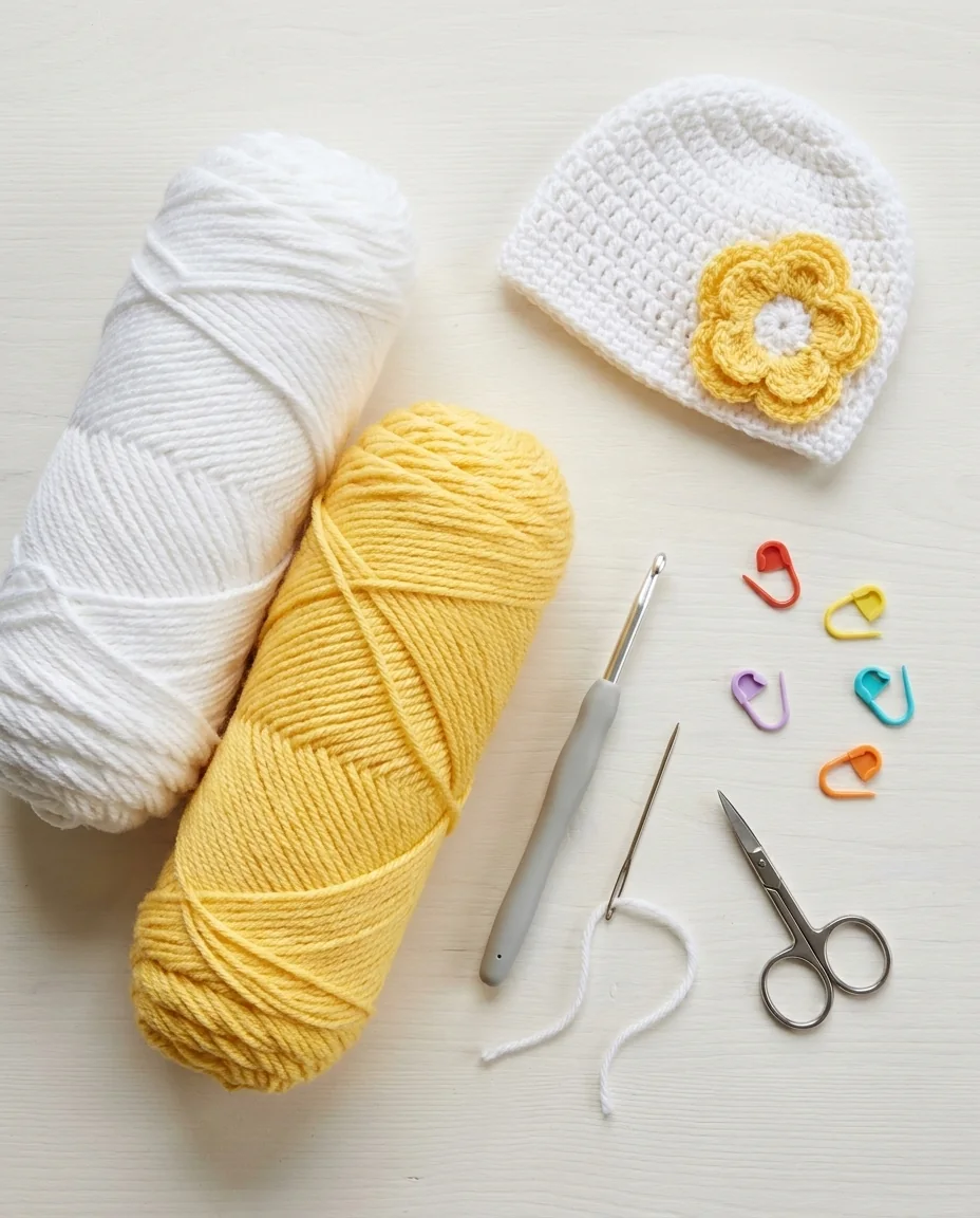 gauge materials for a baby crochet hat size chart