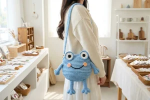 blue frog shoulder bag crochet pattern