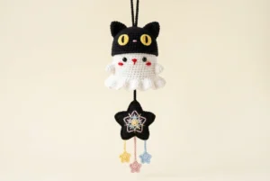 cat ghost car hanger crochet pattern