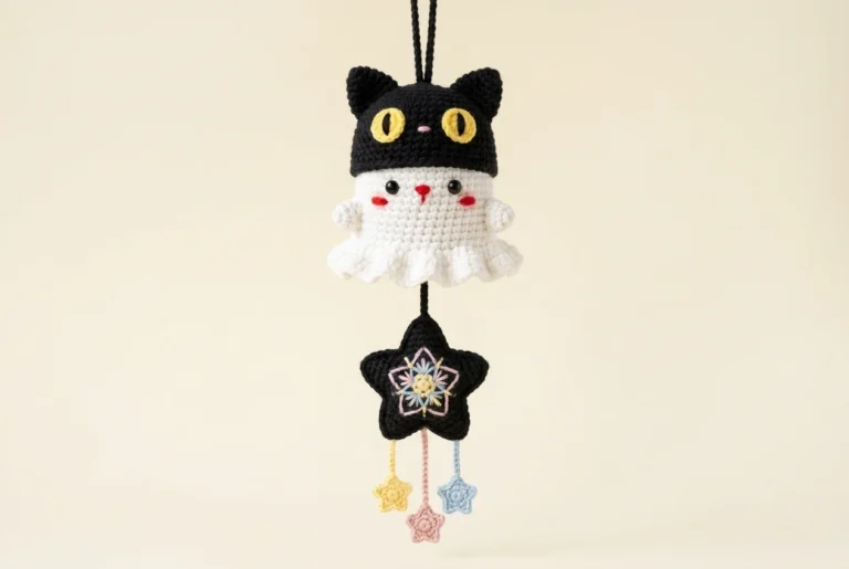 cat ghost car hanger crochet pattern