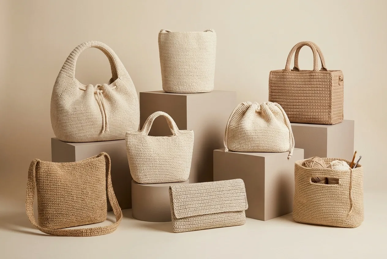 Collection of chic crochet handbag styles