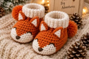Crochet Fox Baby Booties
