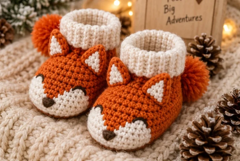 Crochet Fox Baby Booties