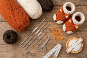 Fox Baby Booties Crochet Pattern