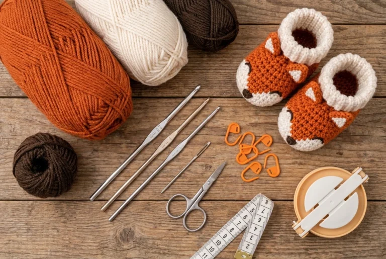 Fox Baby Booties Crochet Pattern