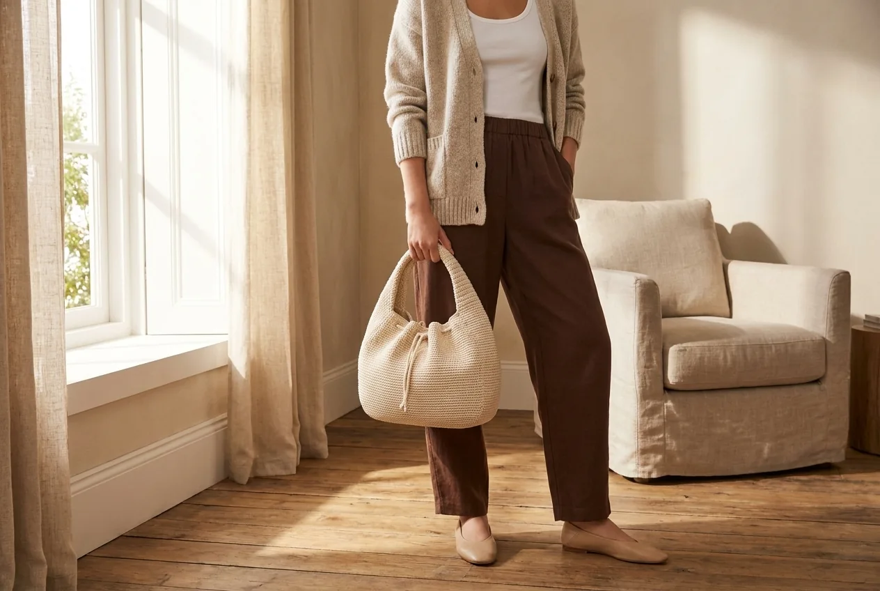 Crochet crescent bag weekend knitwear