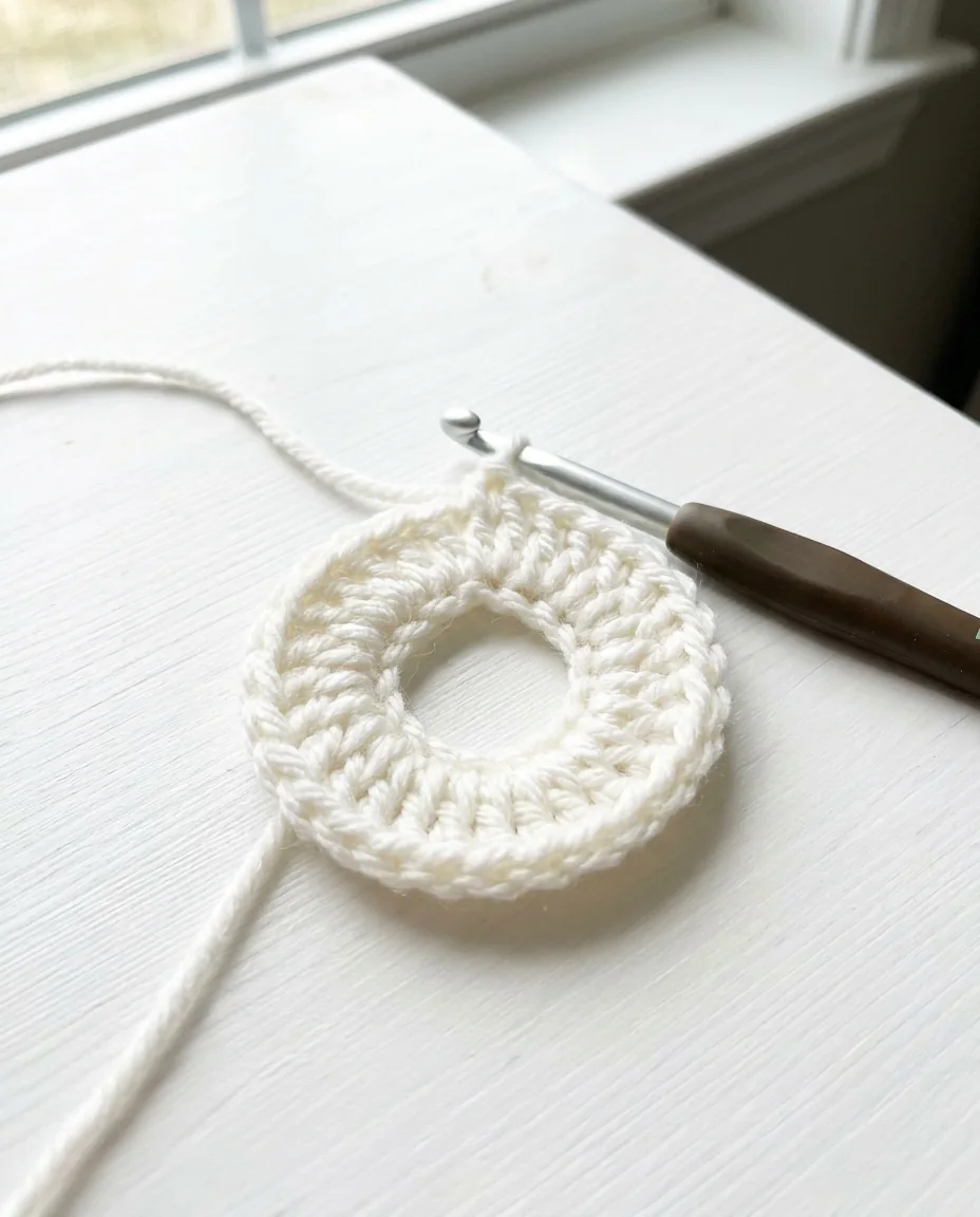 step 1 crochet baby hat crown