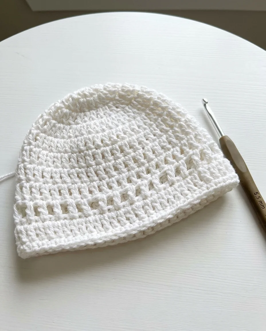 step 2 crochet baby hat openwork body