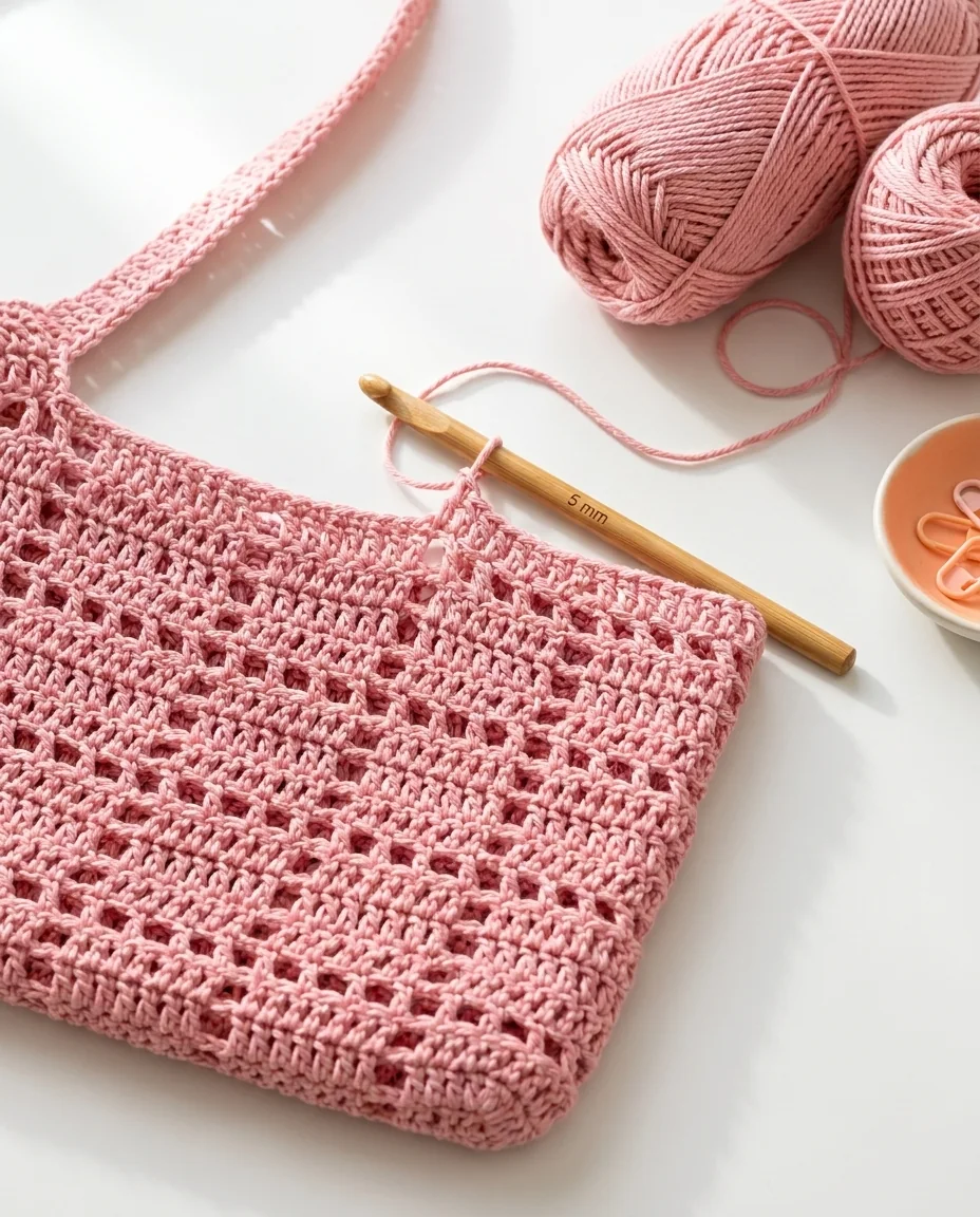 common crochet tote bag mistakes involving uneven tension