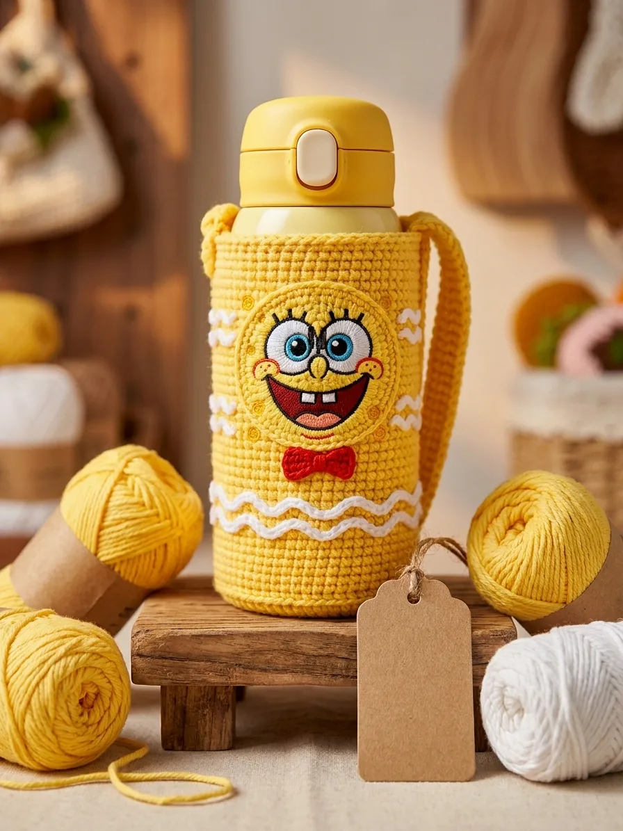 Lunch bag matching design for the Sunny Sponge crochet bottle holder