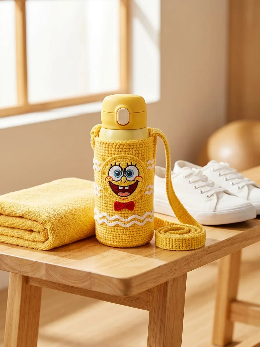 Simple everyday design for the Sunny Sponge crochet bottle holder