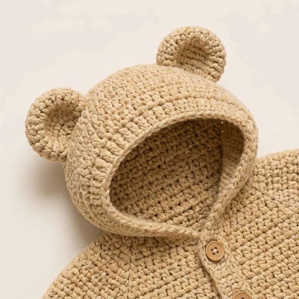 The rounded bear-ear hood