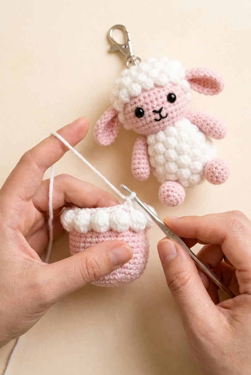 second bobble wool row