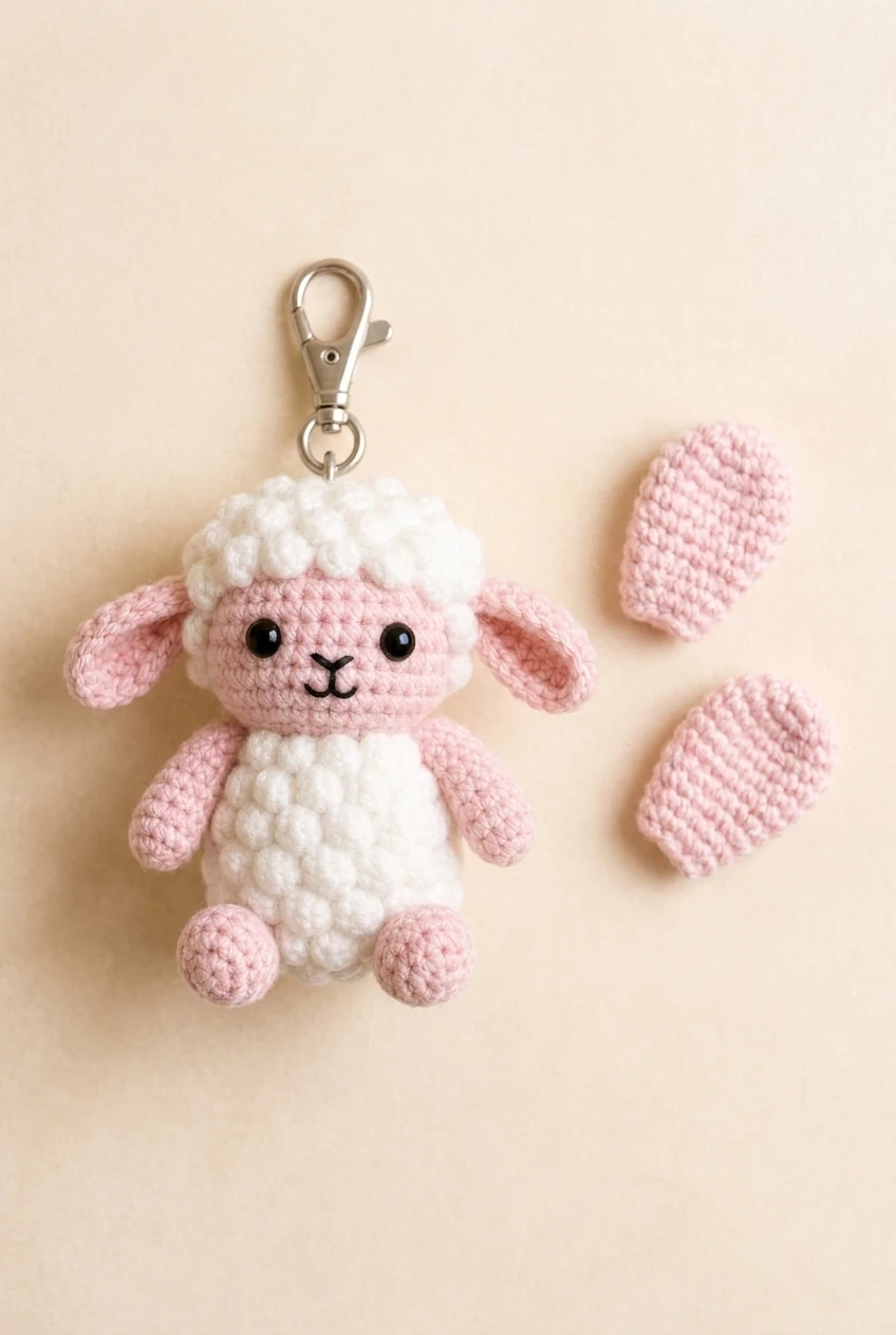 crochet lamb ears crocheted flattened and sewn