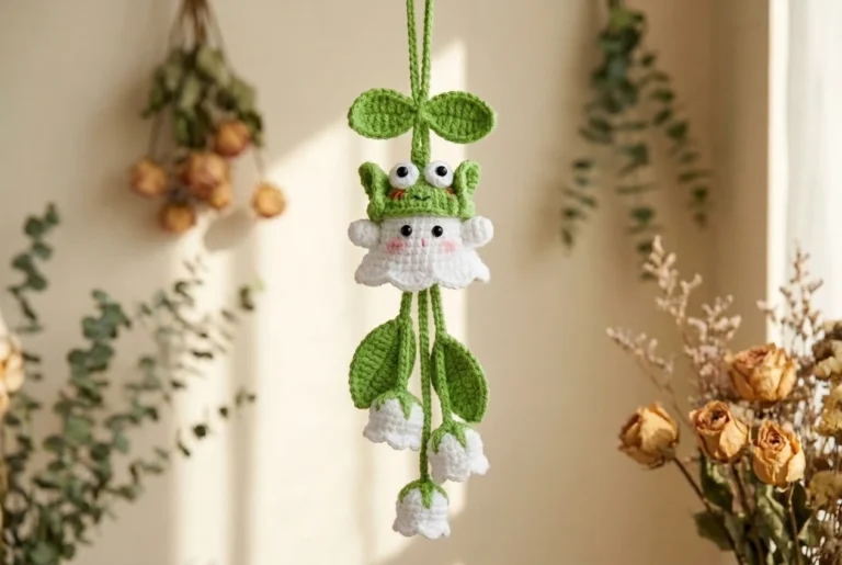 Lily of the Valley Ghost Car Hanger Crochet