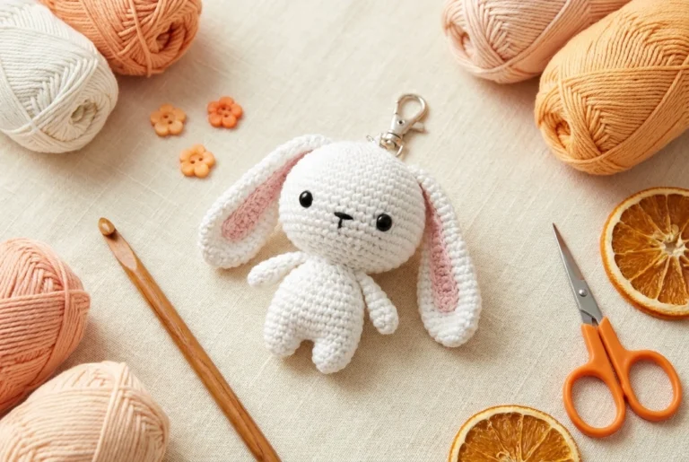 Mini Bunny Amigurumi Keychain
