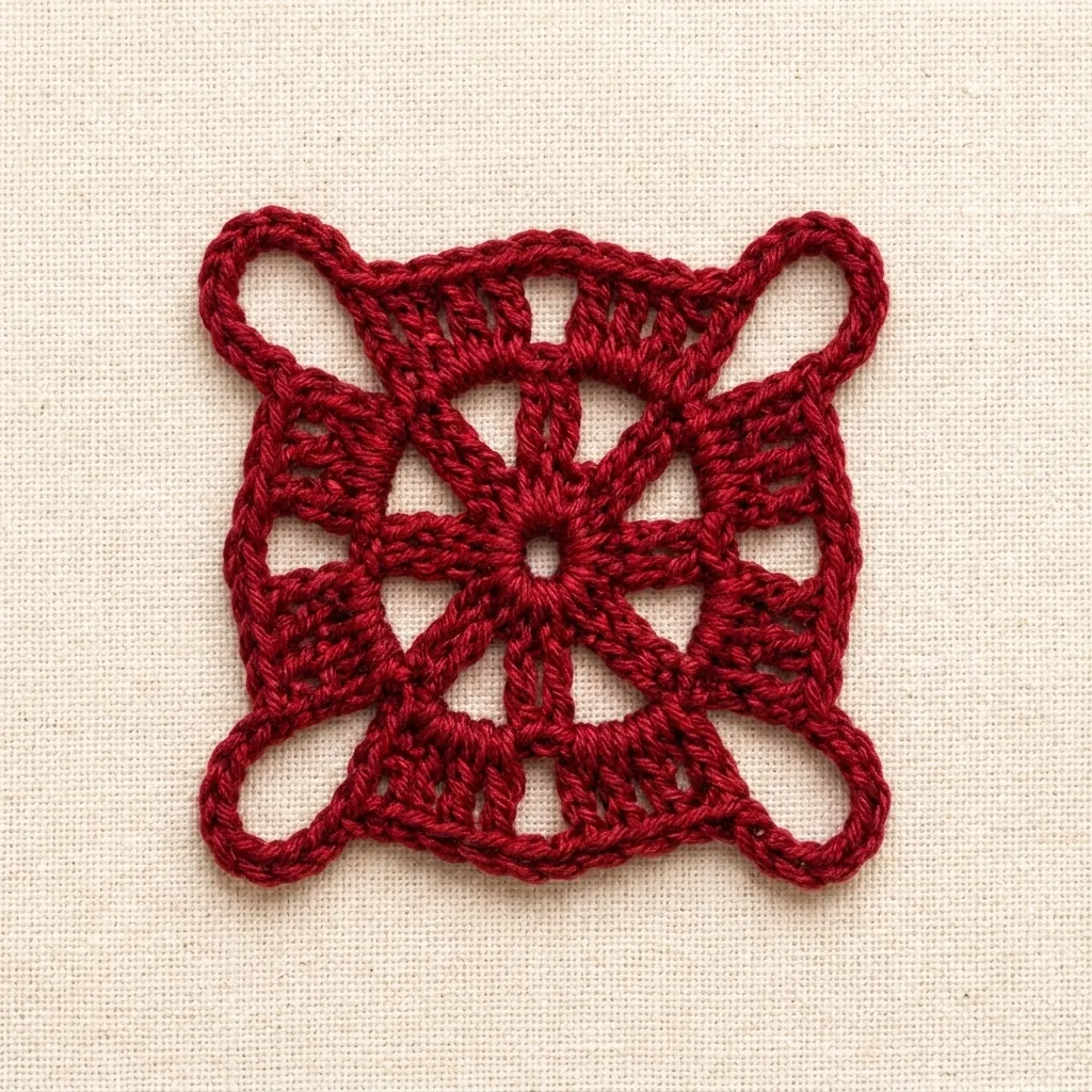 New professional crochet photo of motif 1 Open Loop Granny Square