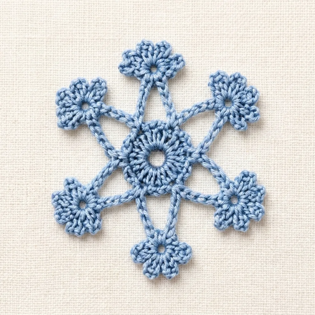 New professional crochet photo of motif 3 Six-Spoke Mini-Flower Motif