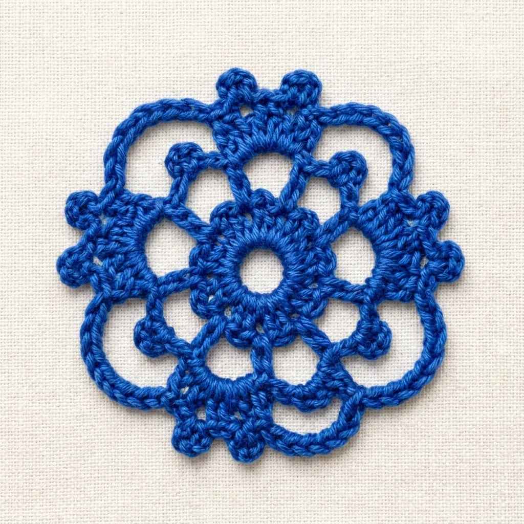 New professional crochet photo of motif 5 Scalloped Floral Lace Motif