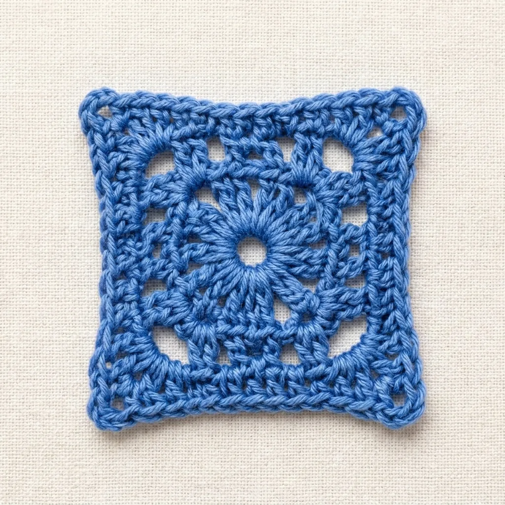 New professional crochet photo of motif 6 Flower-Center Granny Square
