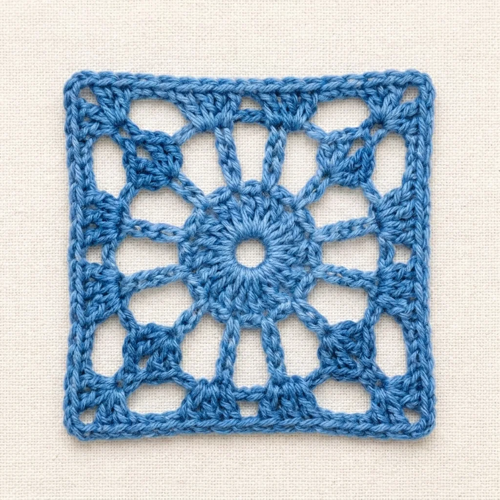 New professional crochet photo of motif 8 Radial Openwork Granny Square