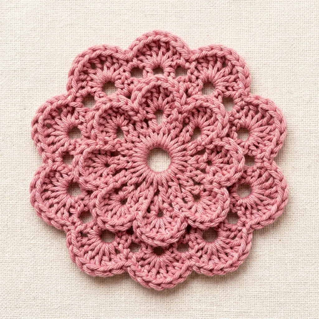 New professional crochet photo of motif 11 Layered Crochet Flower