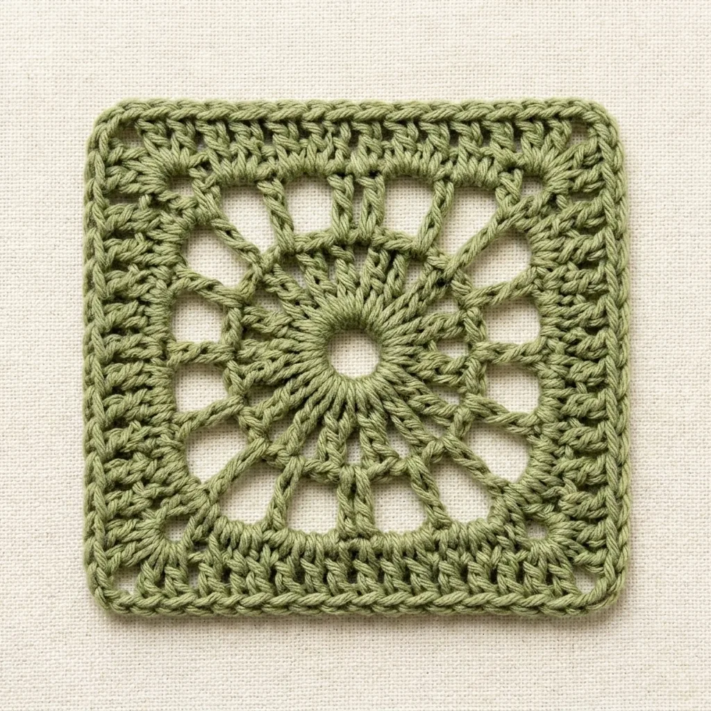 New professional crochet photo of motif 12 Textured Floral Granny Square