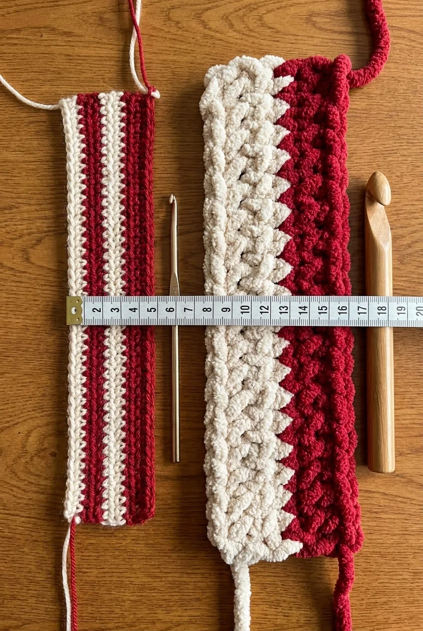gauge swatch comparison for scaling amigurumi