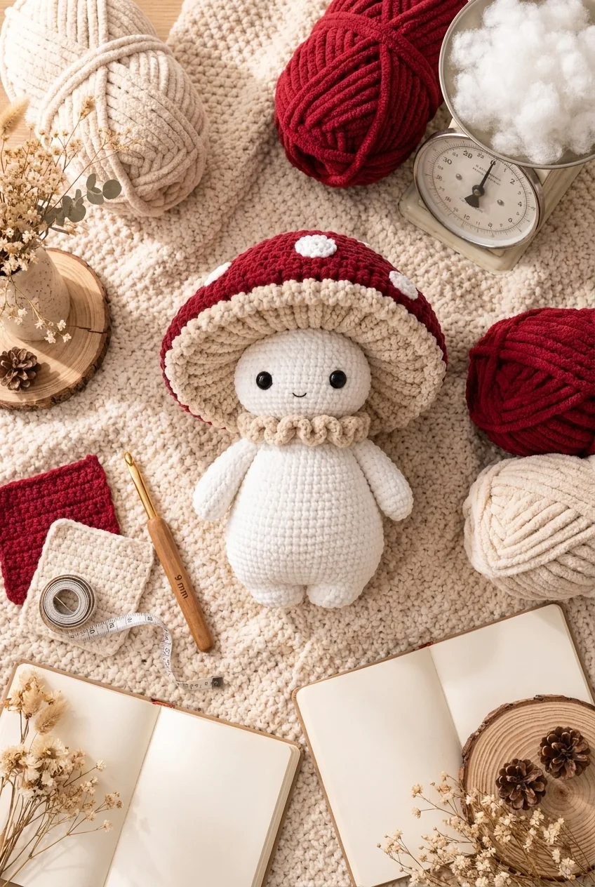 weekend plan for a giant crochet mushroom project