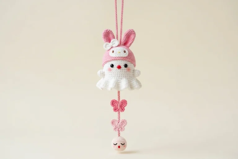 My Melody Ghost Car Hanger Crochet
