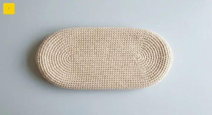 Completed crochet oval base
