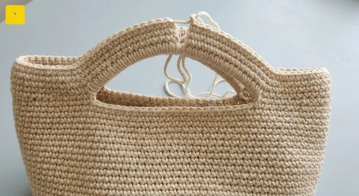 Padded crochet handle arch before joining