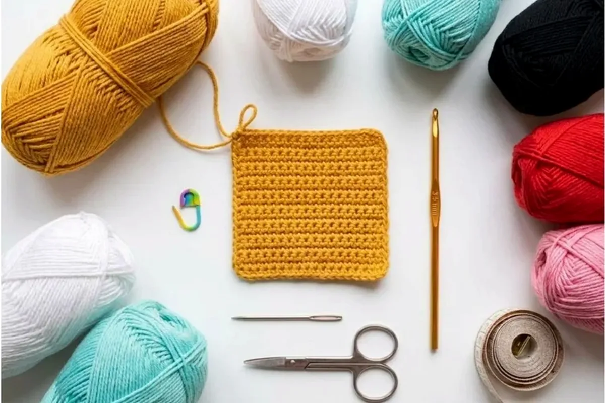 Build the sleeve body for the Sunny Sponge crochet bottle holder