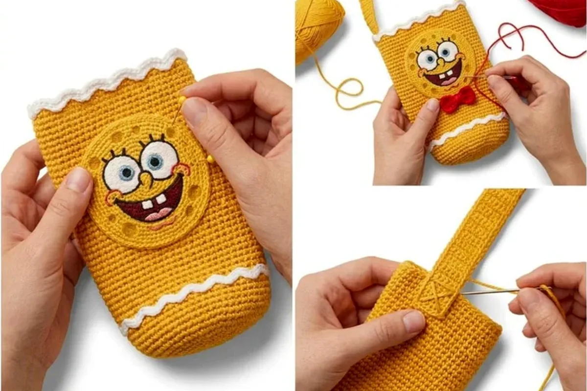 Resize, care, and final check for the Sunny Sponge crochet bottle holder