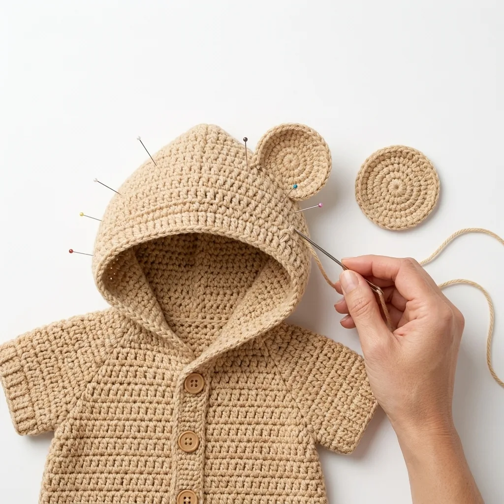 Make and attach the bear ears