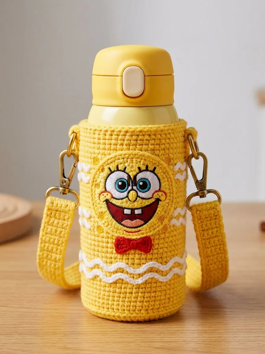 Detachable hardware option for the Sunny Sponge crochet bottle holder