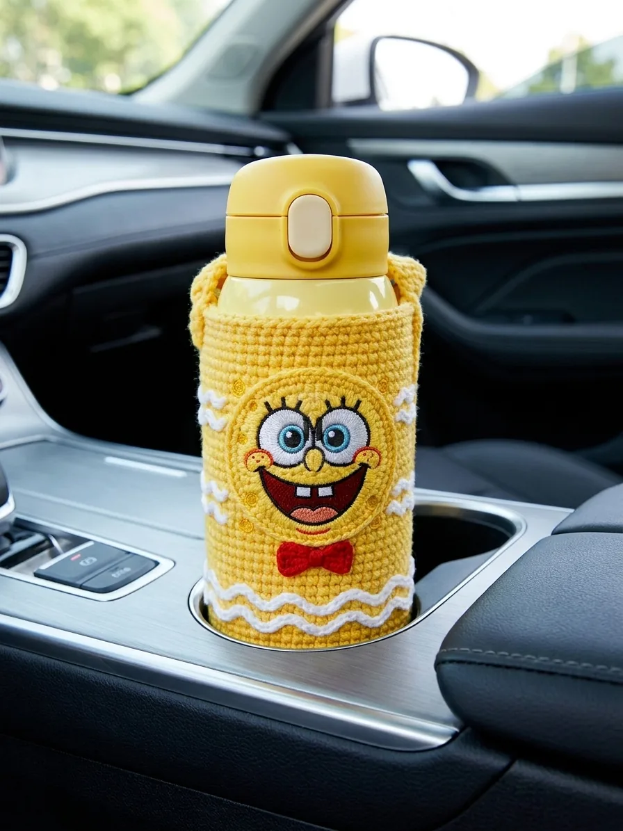 Car and travel use for the Sunny Sponge crochet bottle holder