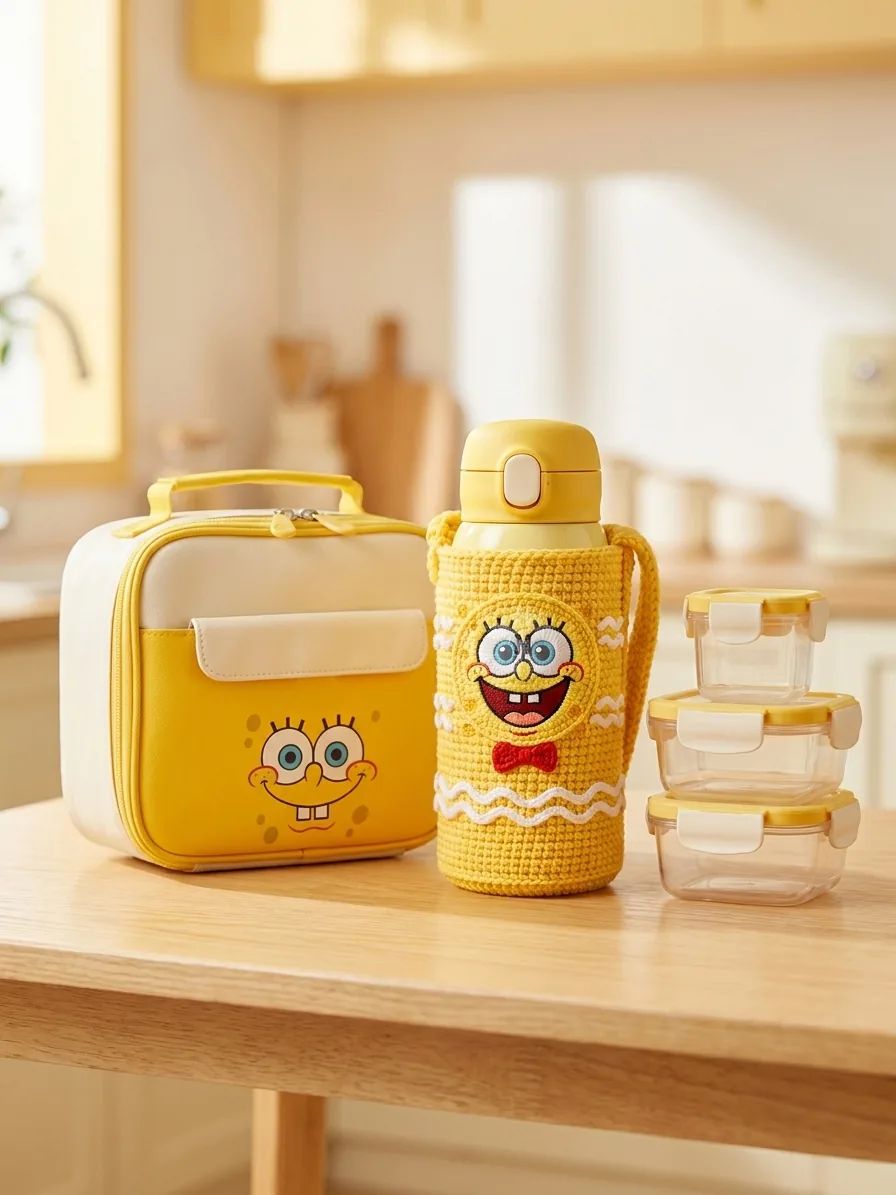 Lunchbox bottle cover for the Sunny Sponge crochet bottle holder