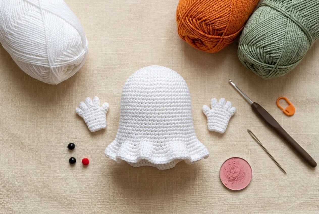 Pumpkin step 1 crochet body and hands