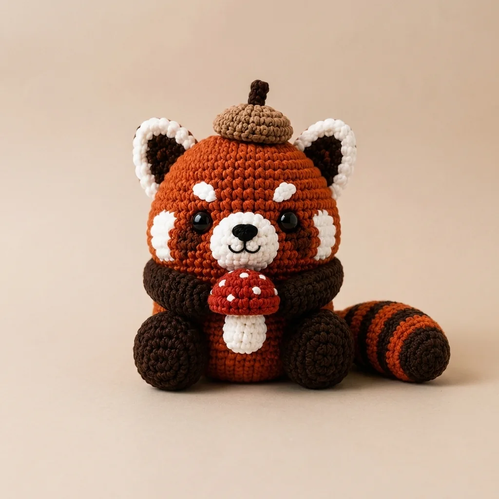 crochet red panda color combinations: Brick Red and Charcoal