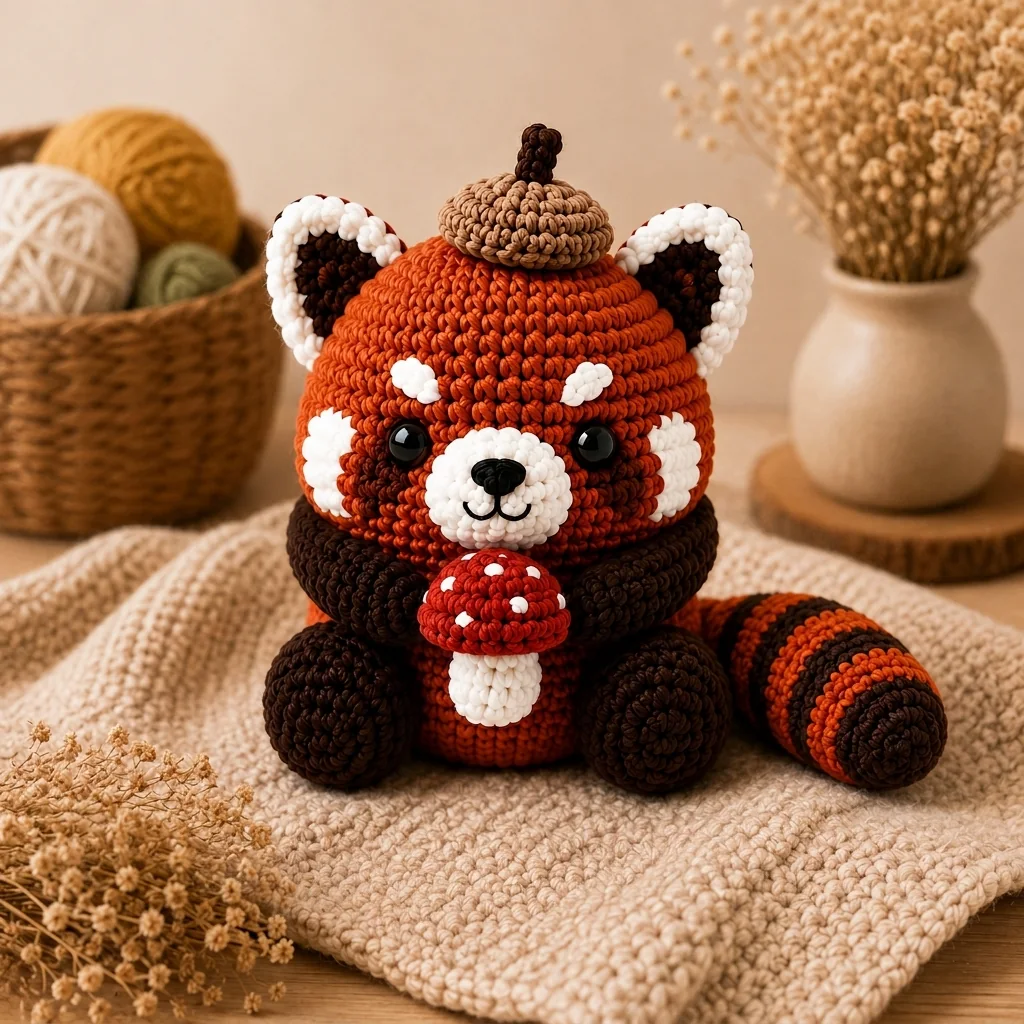 crochet red panda color combinations: Copper and Ivory