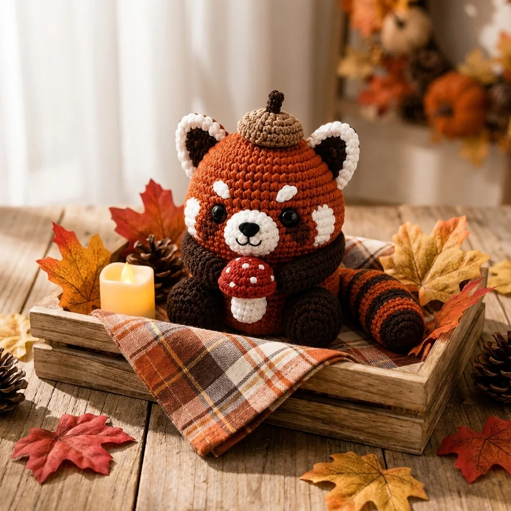 crochet red panda gift ideas: An autumn hostess gift