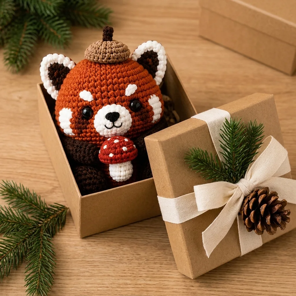 crochet red panda gift ideas: A holiday woodland present